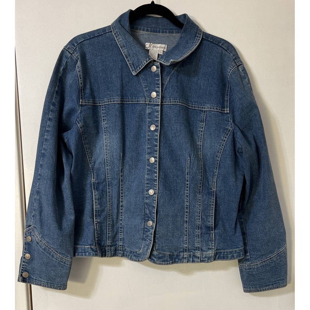 Dressbarn Denim Jacket, sz. Extra Large Snap Western Y2K With Pockets